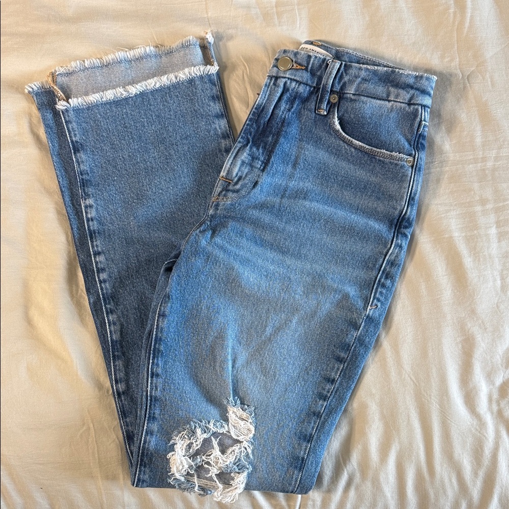 Good American Light Blue Straight Leg Jeans